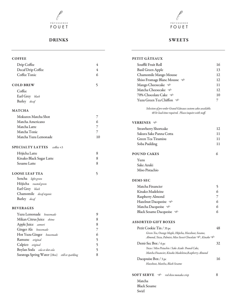 FouetNYC Menu Midtown - 1